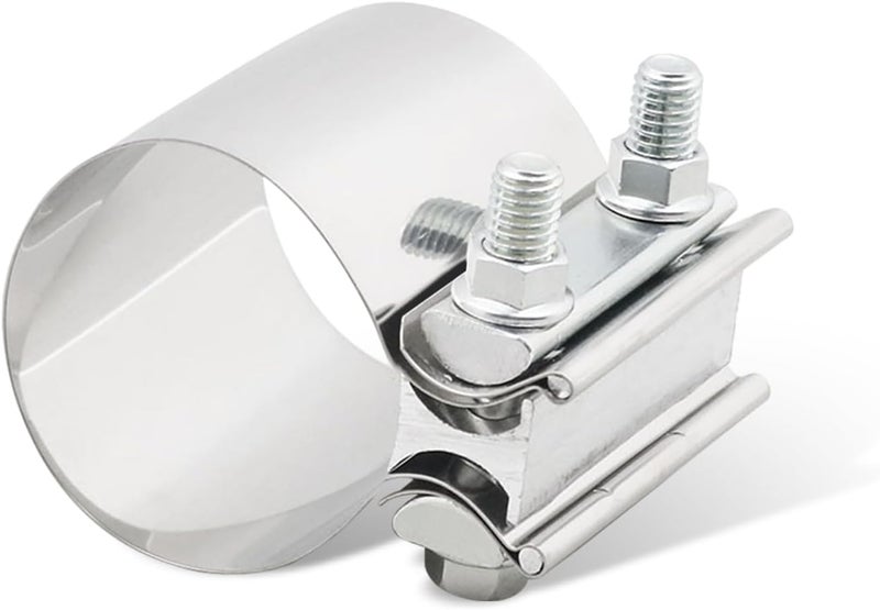 PACLVIO Exhaust Clamp, Exhaust Pipe Clamp, 2.75'' Butt Joint Stainless Steel Clamp Band, Universal Car Accessories Widening Clamp Butt Joint Exhaust Clamp Replacement for Exhaust Pipe (2.75 inch) - Image 1